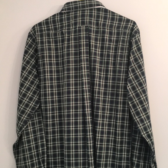 LL Bean Black/Green Twill Sport Shirt M Reg NWT - Picture 3 of 8